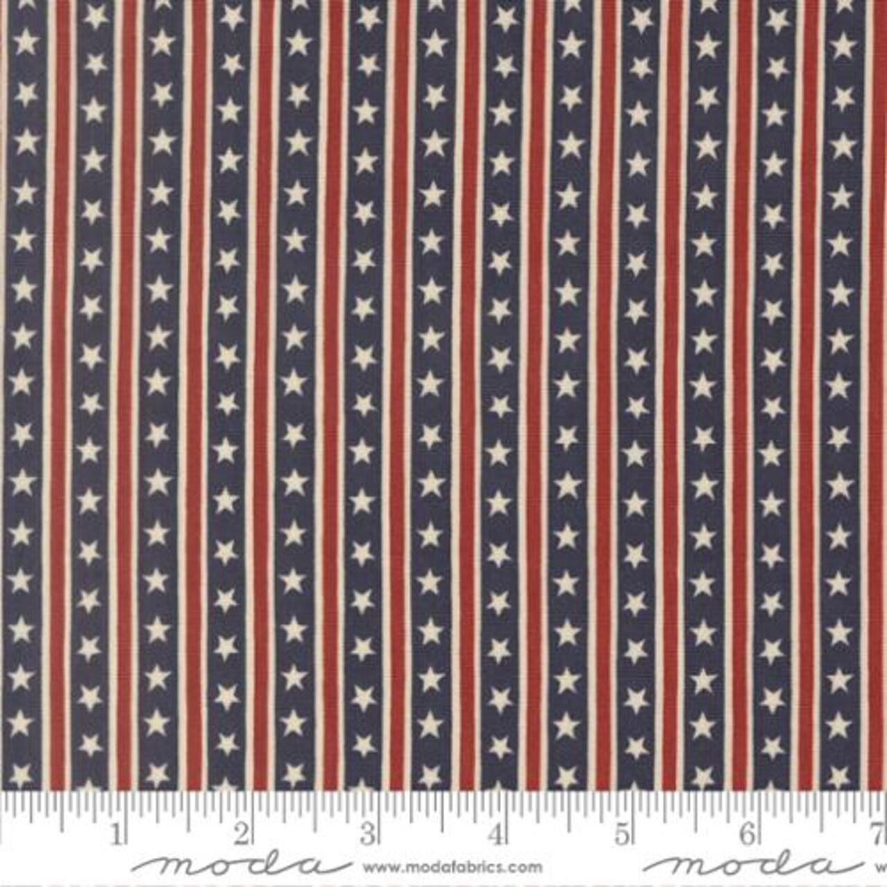 Fabric Moda Loyalty Blue Stars in Stripes America 250 Years by the Quarter Yard 56184-24